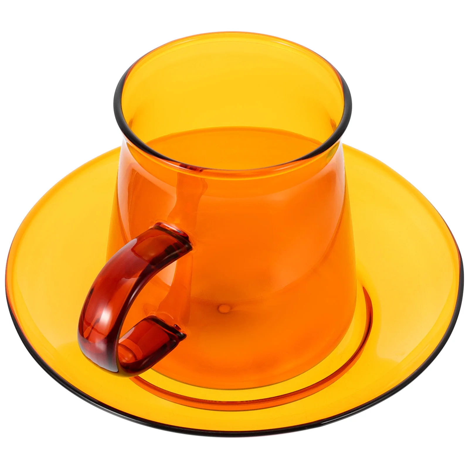 

1Set Vintage Glass Coffee Cup with Saucer Simple Design Home Coffee Tea Cups Beverage Cup Afternoon Tea Cups