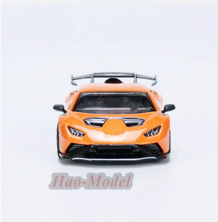 TSM MINIGT 1/64 For Lamborghini huracan STO Alloy Model Car Diecast Simulation Toy Birthday Gift Hobby Display Collection Orange