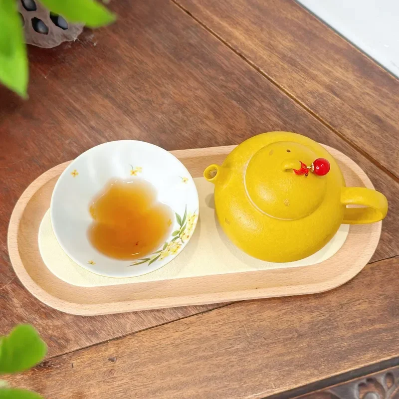 Hand Painted Ceramic Teapot and Cup Set with Daisy Wisteria Osmanthus Pattern Anti Scalding Handle New Chinese Style Tea Ware