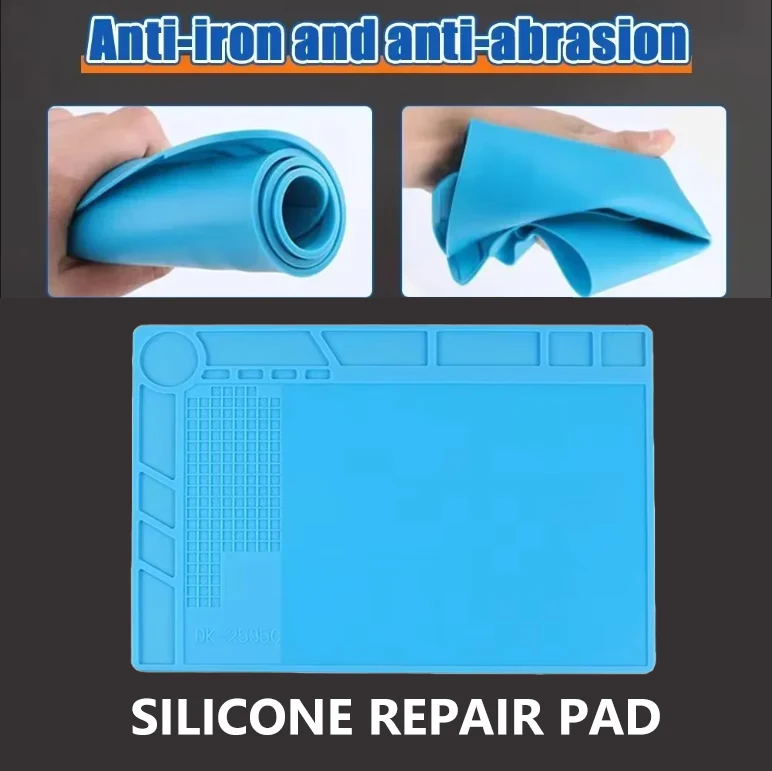 

Magnetic Mat Silicone Work Mat Soldering Station Mat Heat Resistant 932°F Anti-Static for Electronic Phone Laptop Watch Repair