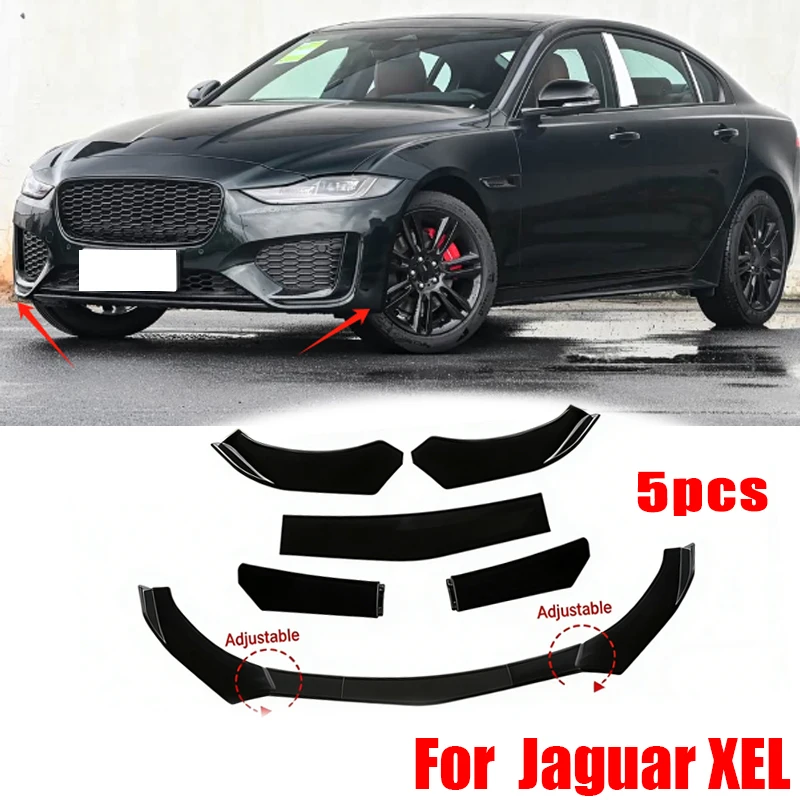 

5Pcs ABS Material Universal Car Front Bumper Separator Bumper Lip Body Kit Duck Lip Separator For Jaguar XEL Car Accessories