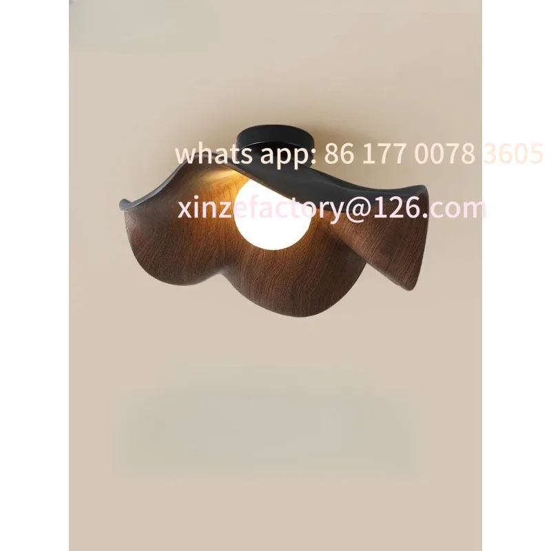 

Customizable modern minimalist walnut grain bedroom room ceiling light full spectrum warm eye protection ceiling light