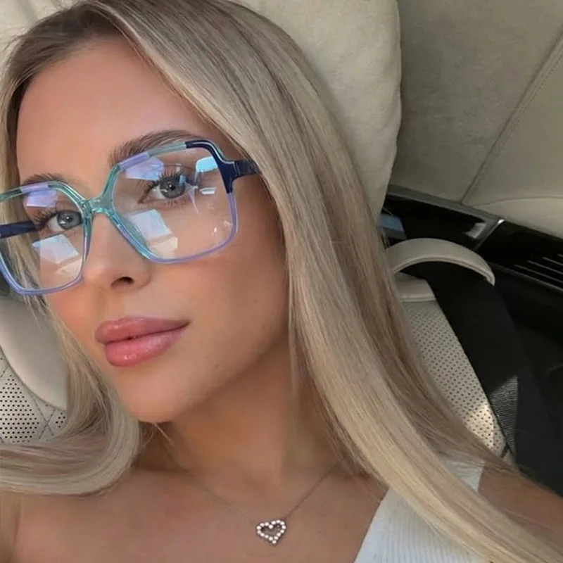 Square Shape Big Size Women Glasses Frame Blue Light Blocking Women's Glasses Bohemian Stylish Women's Glass Frame