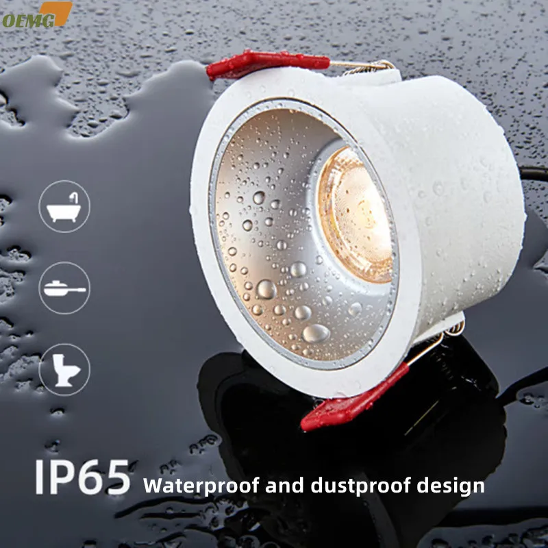 led waterproof downlight Spotlight Household anti-fog toilet Bathroom shower room ip65 anti-splash 9W12W15W18Wembedded sky light