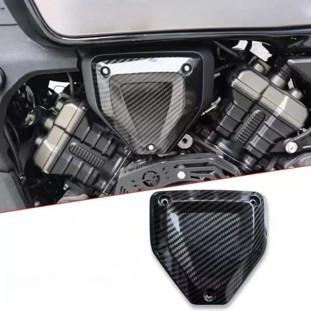 غطاء مزخرف لمرشح الهواء لتعديل الدراجة النارية ملحقات تعديل ألياف الكربون باللون الأسود لـ Qianjiang Flash 600