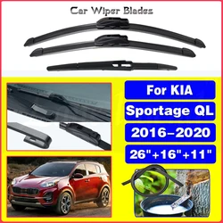 Juego de limpiaparabrisas delantero y trasero para coche, para Kia Sportage QL 2016 2017 2018 2019 2020, ventana de parabrisas de 26 