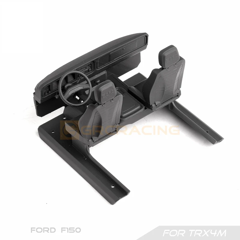 Wnętrze (3D Printing) z wentylatorem chłodzącym silnik, gniazdem konsoli środkowej do samochodu gąsienicowego 1/18 RC Traxxas TRX4-M Ford F150