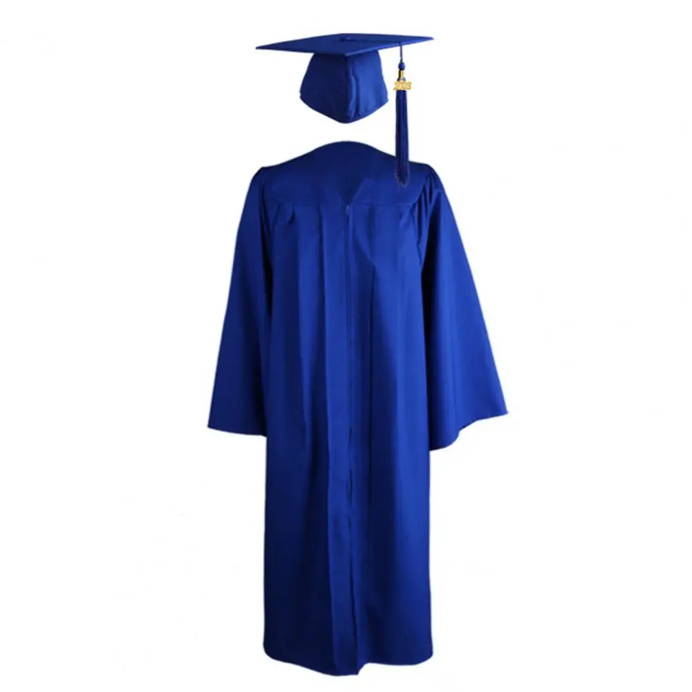 1 Set Pretty Academic Gown Solid Color Academic Costume V Neck 2023 Men Women Students Graduation Costume  Photo Props