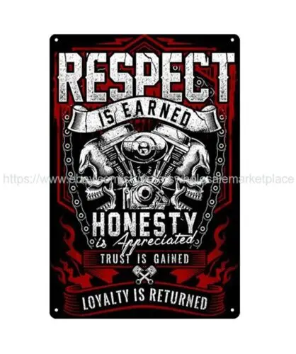 wallpaper decor firefighter respect is earned metal tin sign