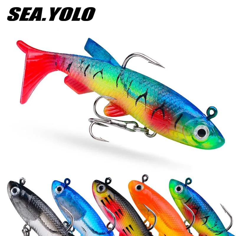 

Sea.Yolo 7.5cm/13.5g Fishing Lure T-tail Soft Bait Wrapped With Lead Fish Artificial Fake Bait For Sea Fishing Bait