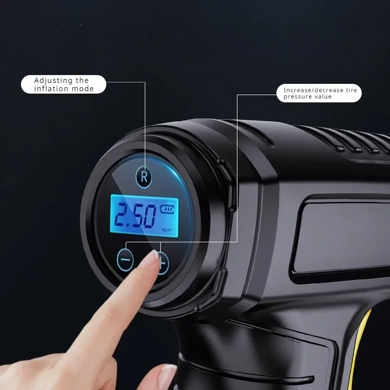 

120W Handheld Air Compressor Wireless/Wired Inflatable Pump Portable Air Pump Tire Inflator Digital for Car Bicycle Balls