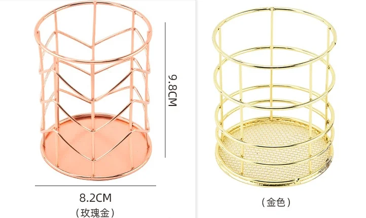 

2pcs Metal Desktop Nordic Iron Pencil Holder For Pens Makeup Brushes Storage Desk Container Pencil Organizer For Desk Makeup