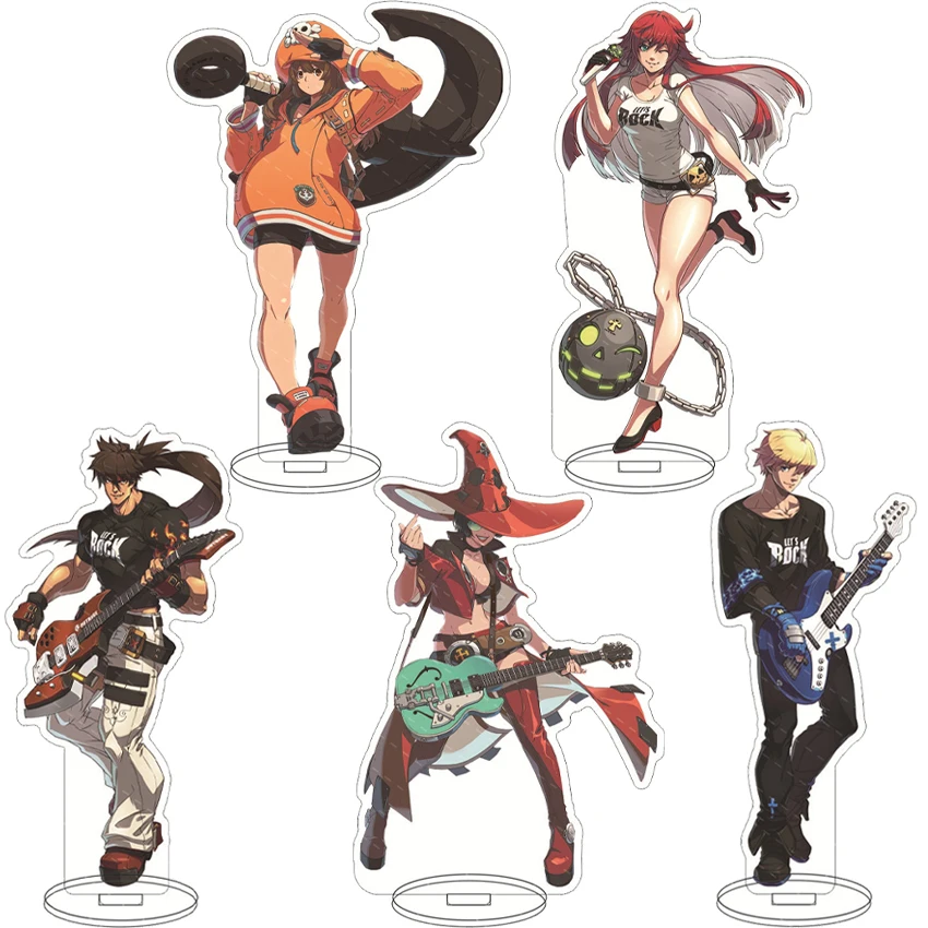 16CM Anime Game Figure Guilty Gear Sol Badguy‌ Faust‌ Millia Rage‌ Ky Kiske Raiden Cos Acrylic Stand Ornaments Chrismas Gifts