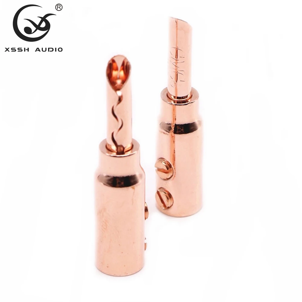YIVO Hi-end XSSH Audio DIY Hifi Copper Plating Silver Speaker Male Electrical Banana Plug Connector Connectors Product Category