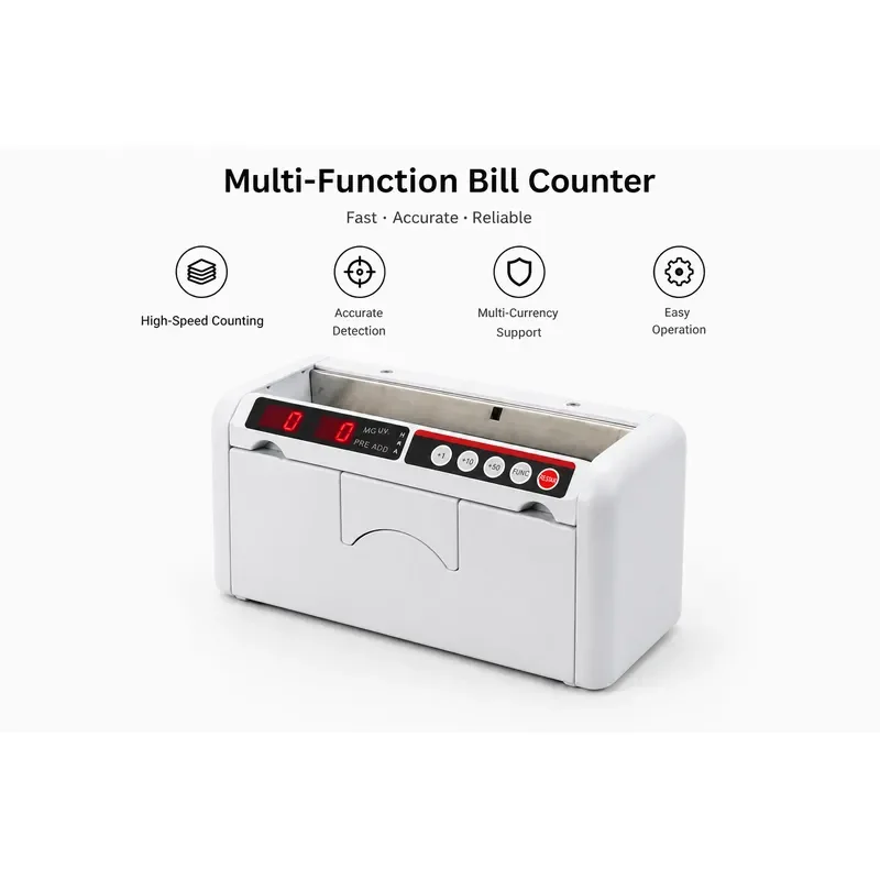 Portable Mini Money Counter Rechargeable Battery UV MG Detector Currency Bill Counting Machine Cash Note Counter
