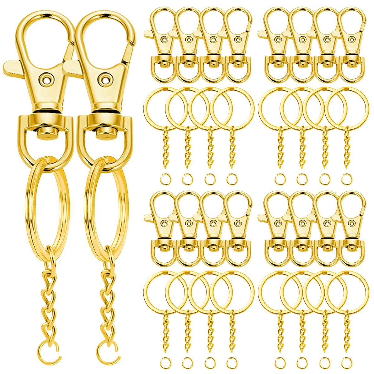 Rotating Spring Hook Set for Keychains and DIY Crafts