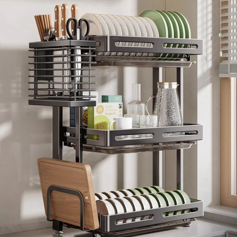 

‌Stainless Steel Dish Rack, Foldable Wall-Mounted Drying Shelf, Space-Saving Countertop Organizer for Kitchen Utensils