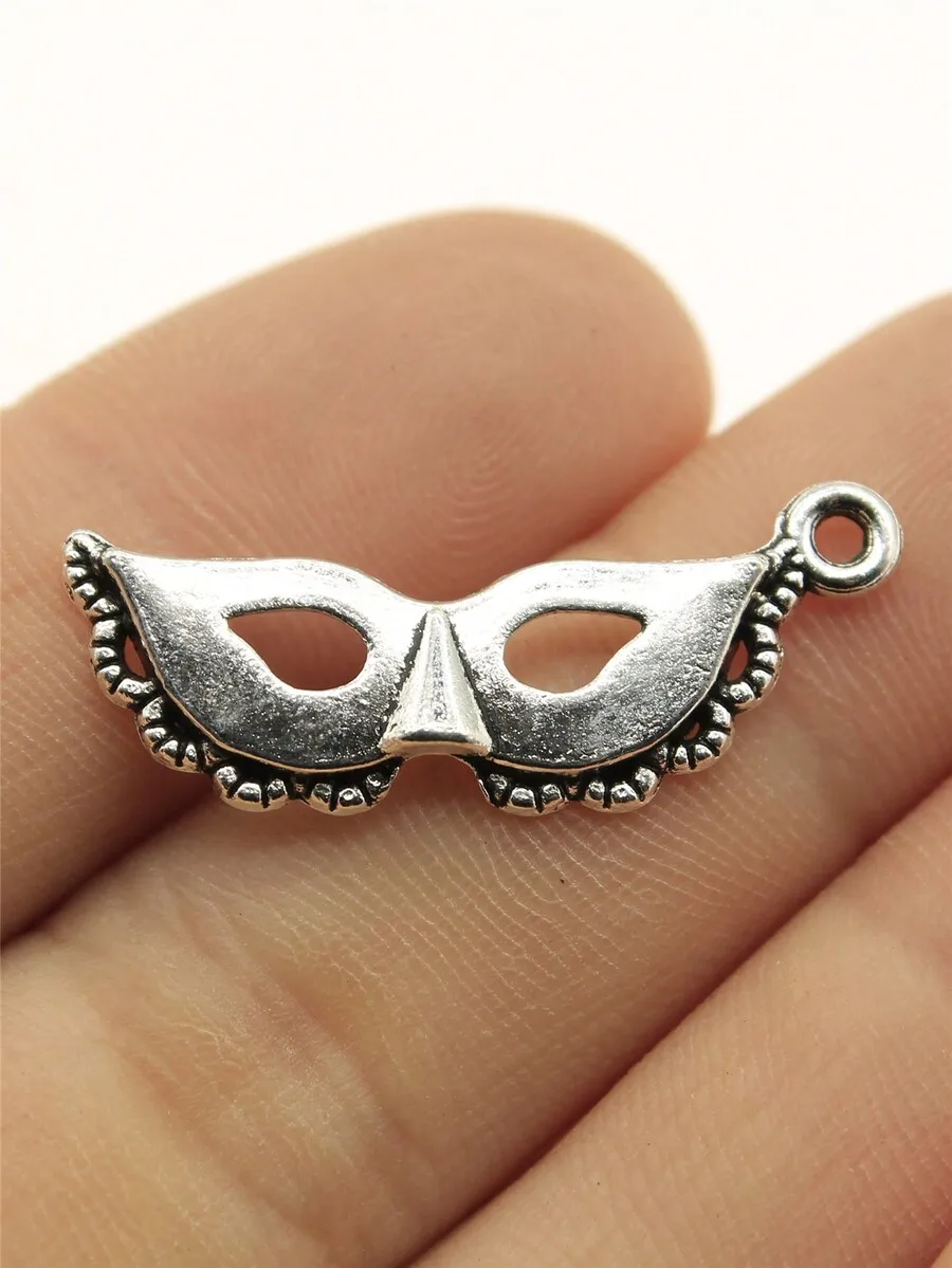 31x12mm Masquerade Mask Charm Pendant For DIY Jewelry Earring Necklace Bracelet Keychain
