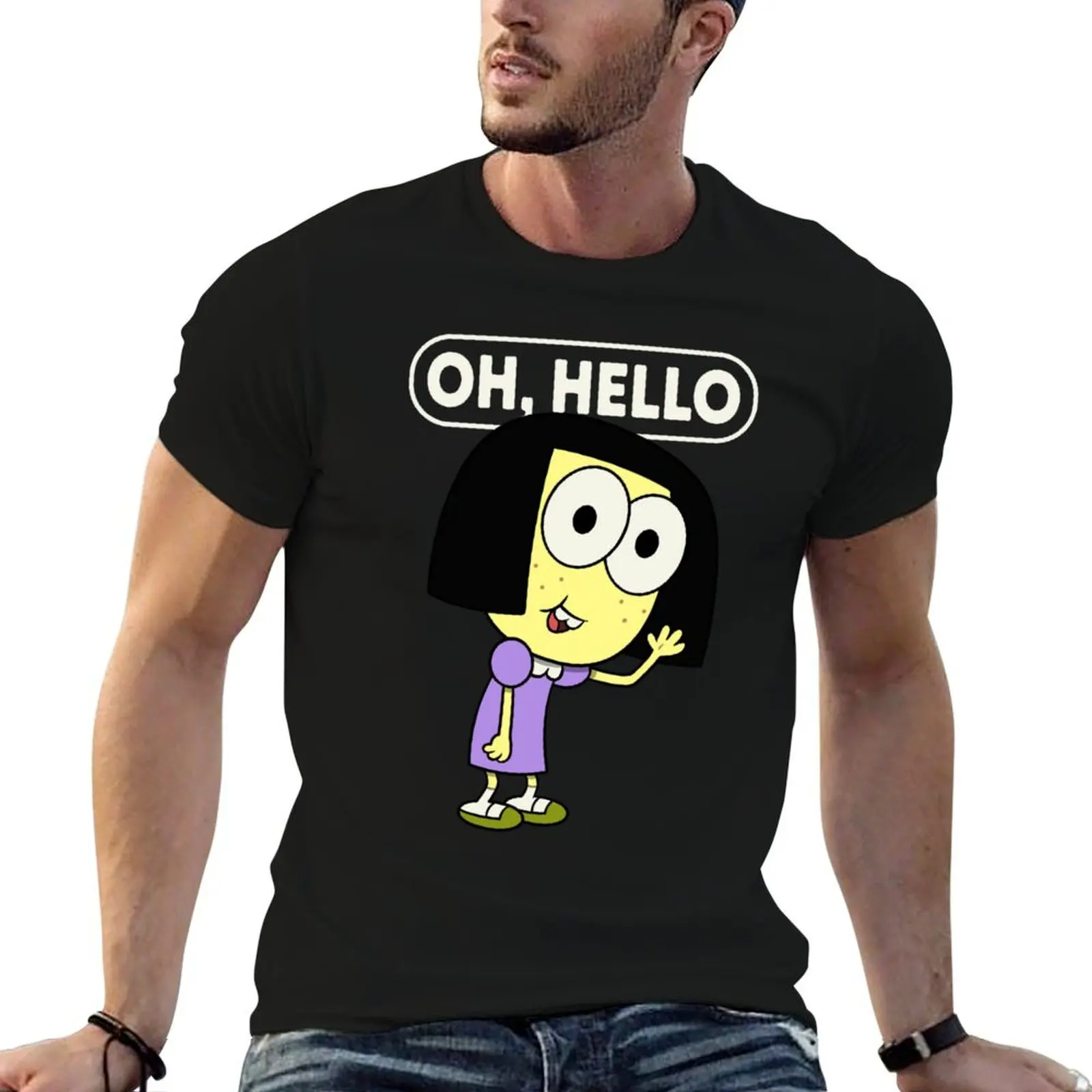 Tilly Oh, Hello Greeting T-Shirt anime figures graphic tee shirt vintage anime shirt tee shirts for men