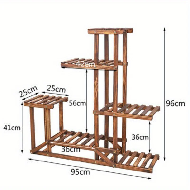 Multi Tier Plant Stand Flower Rack Shelf Outdoor Indoor Garden Corner Wood Stand