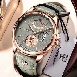 POEDAGAR Luxury Business Men Wristwatch Waterproof Luminous Date Watch For Man Quartz Fashion Sports Leather Men's Watches reloj