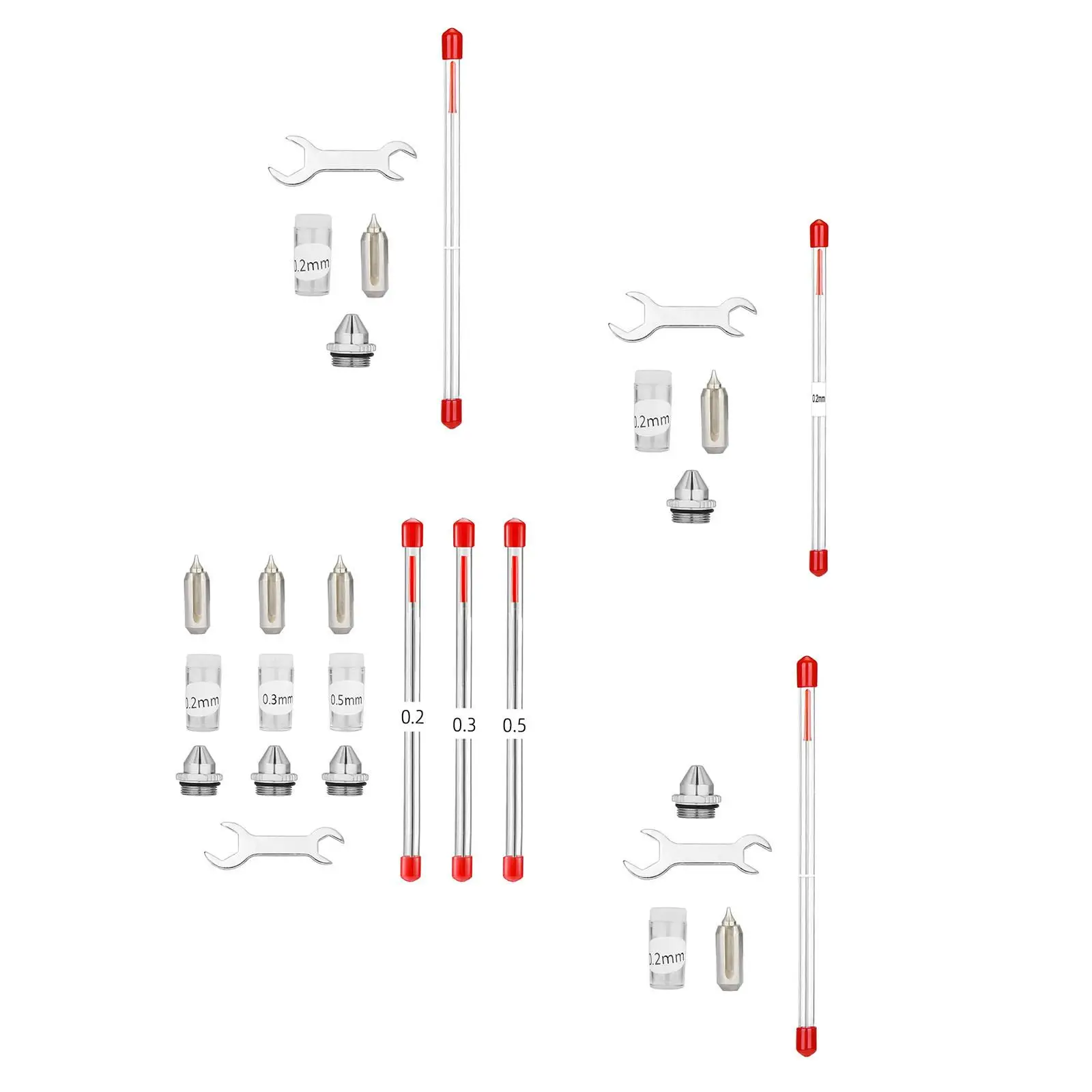 Airbrush Repair Tool Portable Airbrush Needle Nozzle Cap Replacement Parts