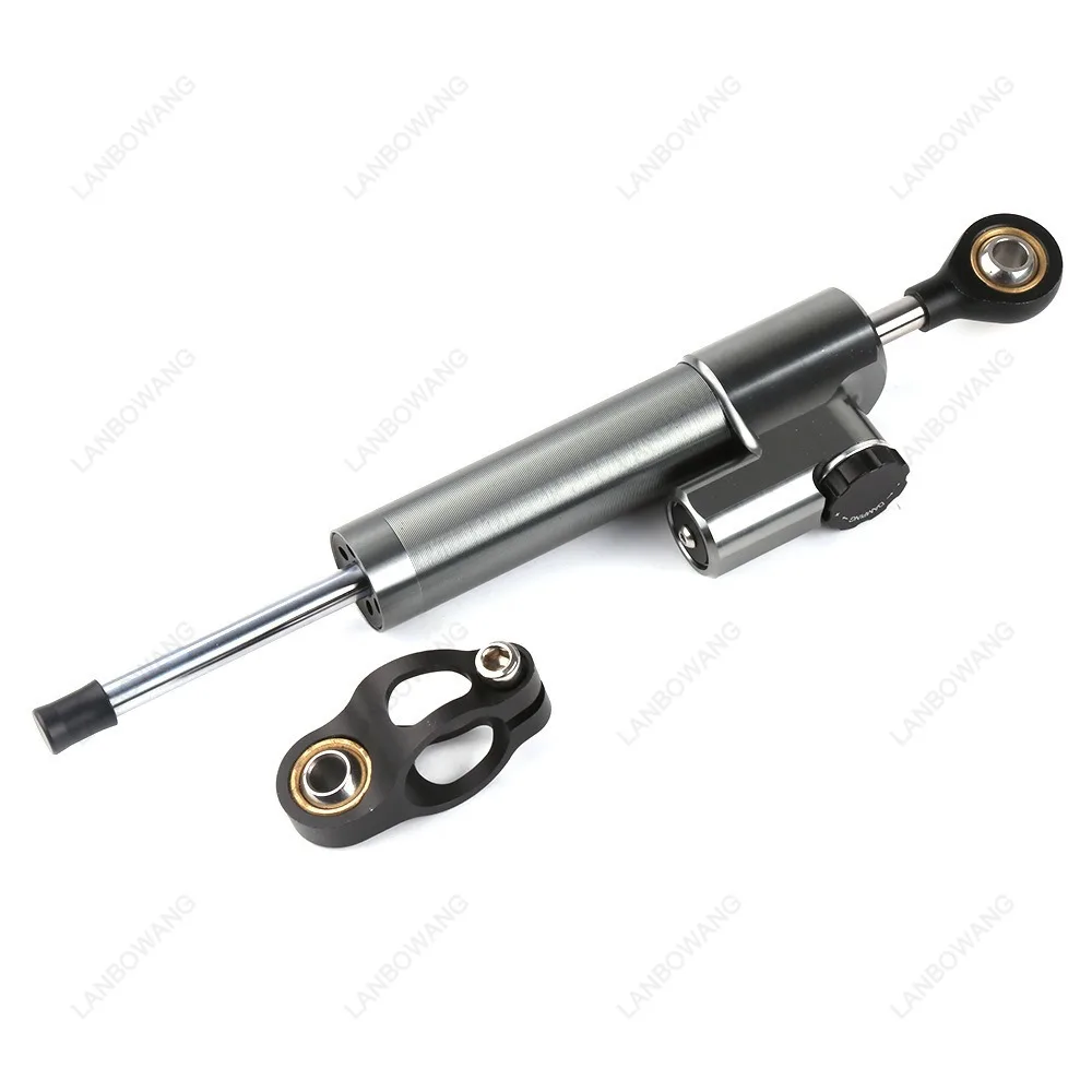 Motorcycle Handlebar Accessory, Universal Steering Damper Titanium Stabilizer Shock Absorber