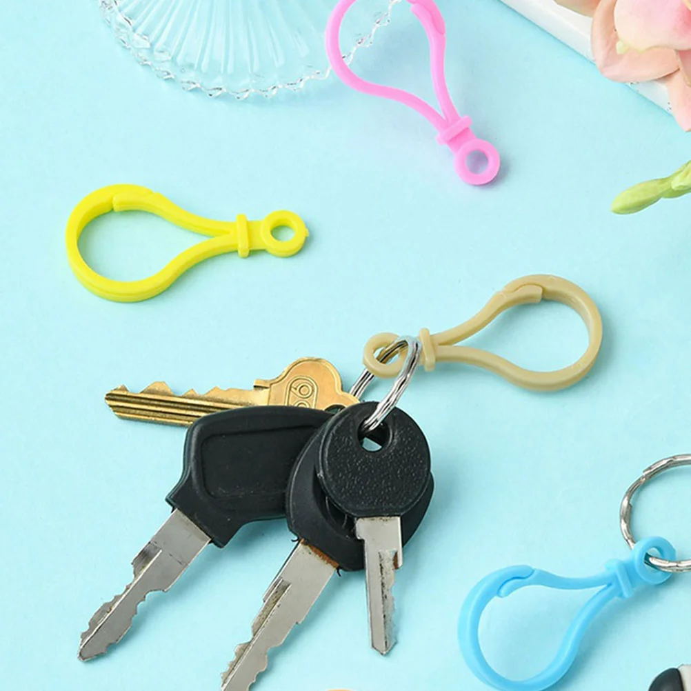 

100pcs Key Chain Lobster Buckle Rings Clip Attachment PP Hooks Plastic Material Jewelry Making Supplies DIY Accessories