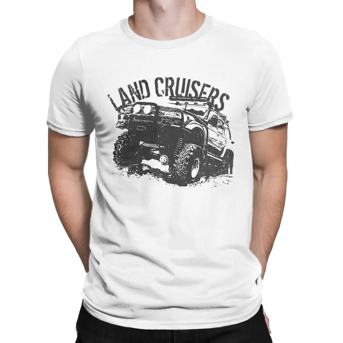 Land Car Cruiser J80 Road T-Shirt Men Vintage 80 Series Vintage Cotton Tee Round Neck Short Sleeve T Shirt New Arrival Tops