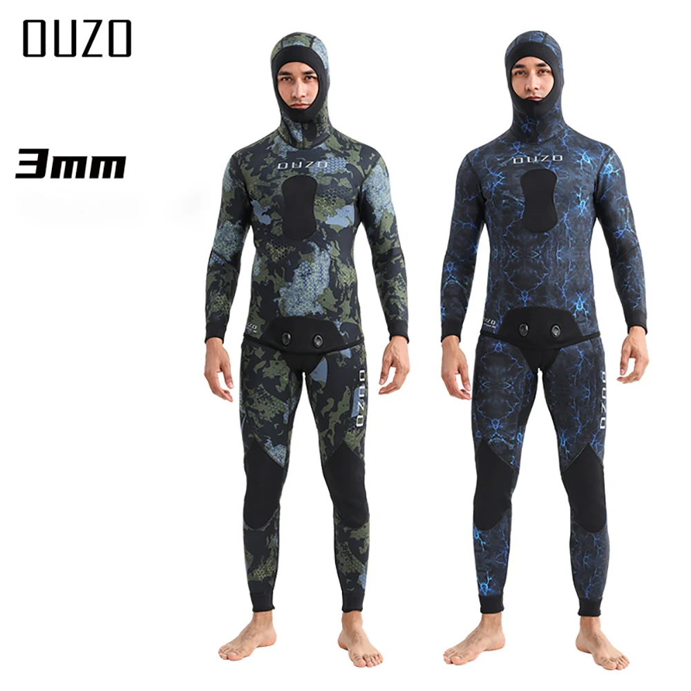 3Mm Heren Speervissen Wetsuit Camouflage Neopreen Eendelig Duikpak Voor Duiken Gratis Jumpsuit Koud Water Badpak