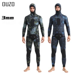 3mm Men Spearfishing Wetsuit Camouflage Neoprene One-piece Diving Suit For Scuba Free Diving Jumpsuit Cold Water Swimsuit