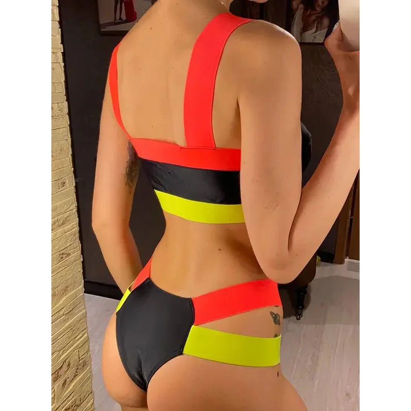 Emenda biquíni push up maiô feminino banho de duas peças conjunto de biquíni com sutiã copo banhista natação senhora