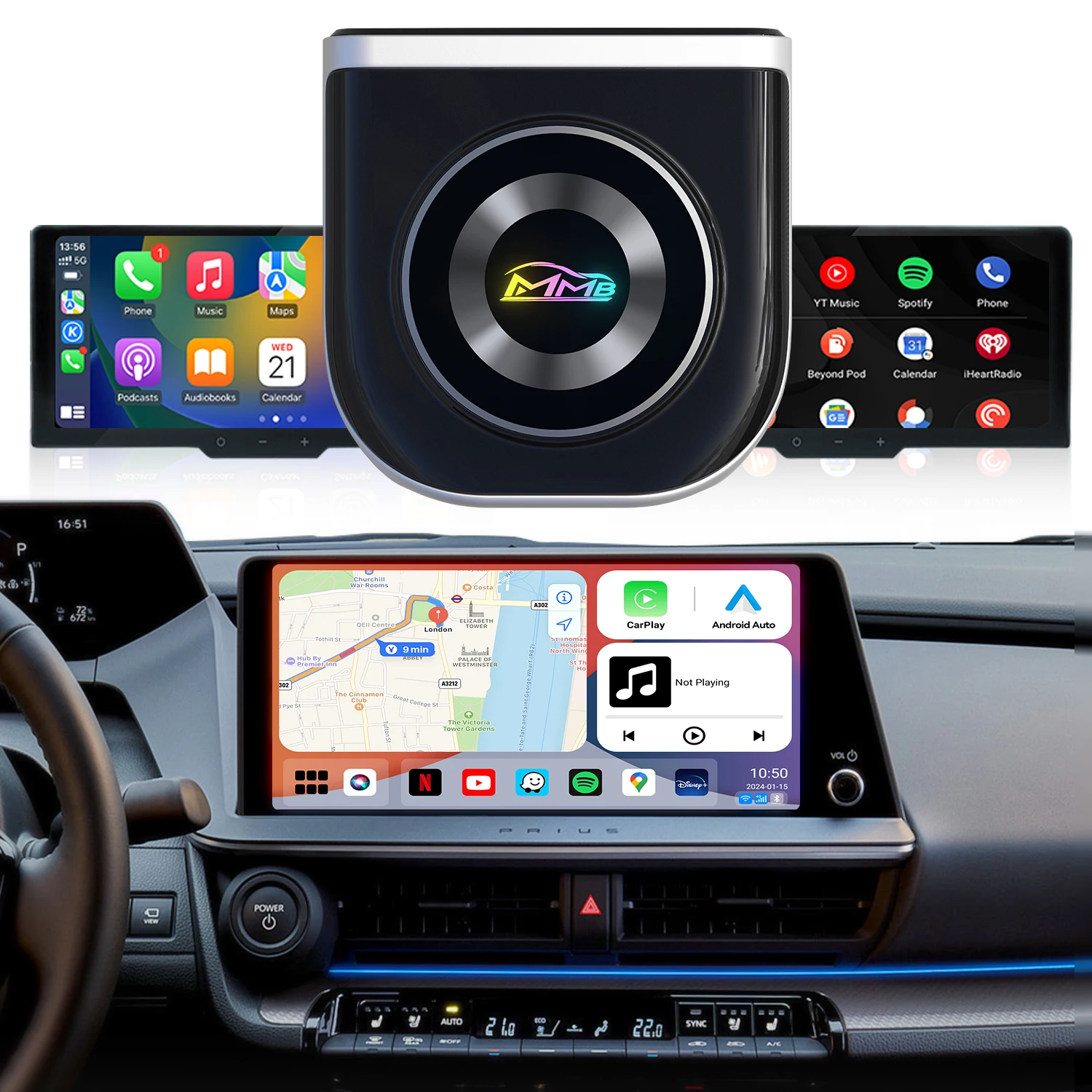 2025 MMB Q5W Android Car Play Magic Box 8GB 128GB Auto Carplay Box Android Box للسيارات محول Carplay اللاسلكي Qualcomm 6225