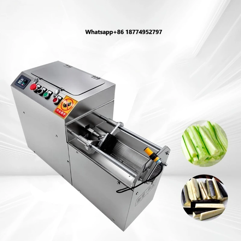 High Efficiency Motorized Stainless Steel Automatic Potato Strip Cutting Machine Commercial Vegetable Fruit Stick Cutter for