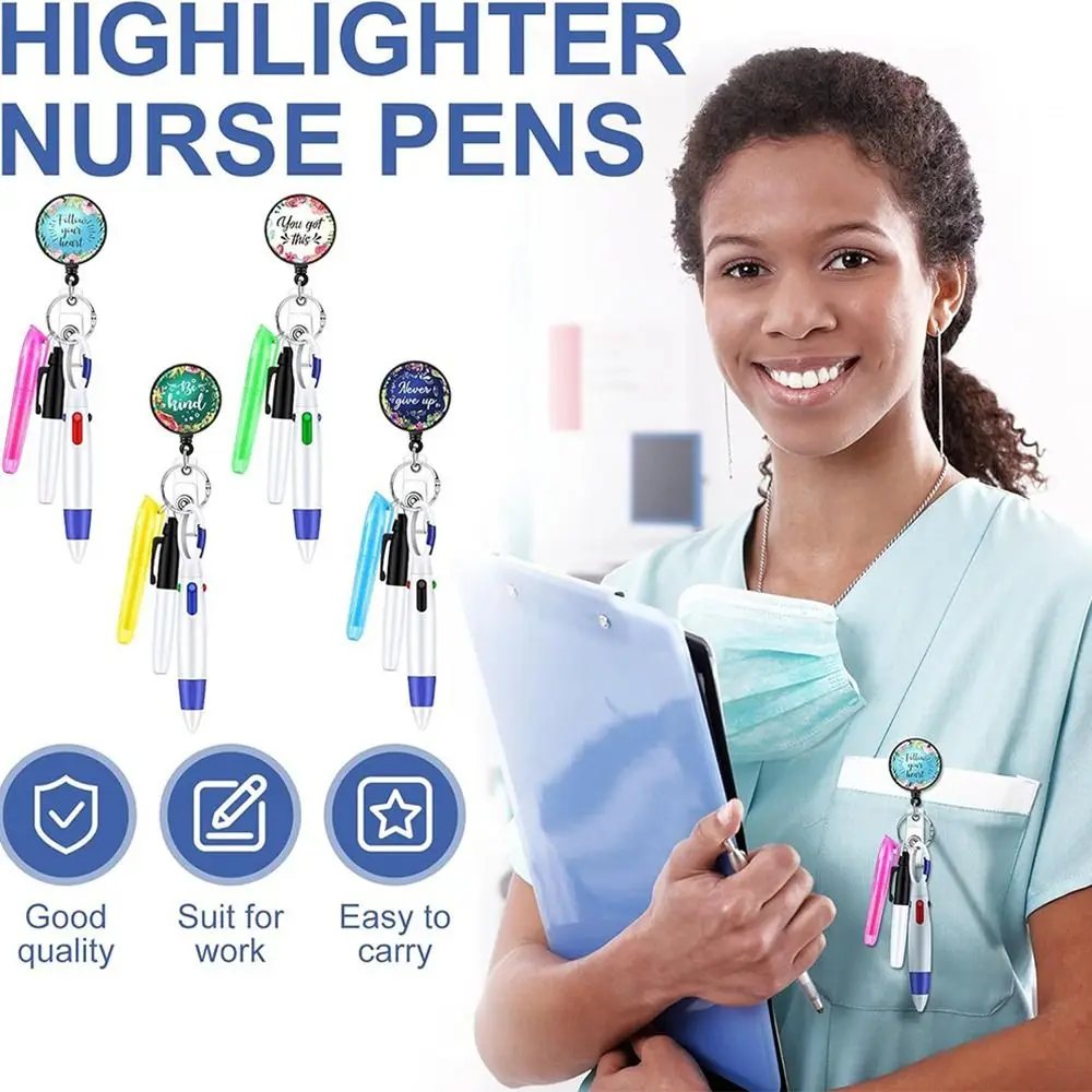 

Portable Nurse Pen Pack Gift Retractable Keychain Nurse Badge Set Lanyard Nurse Badge Clip