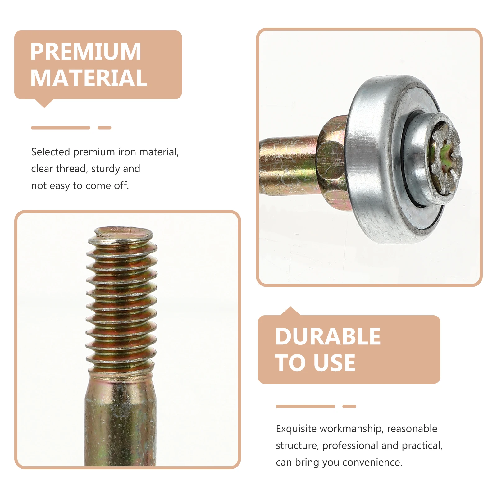 

4Pcs Glider Chair Bearing M8x45mm Heavy Duty Furniture Rocking Chair Part Reliable Connecting Fitting Hardware Accessory Set