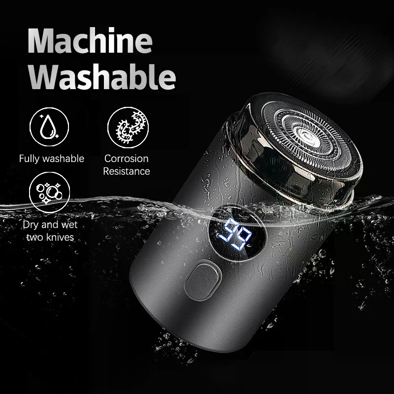 IPX-7 Waterproof Mini Electric Shaver, Upgraded 2025, Men's Portable Travel Razor, USB Charging