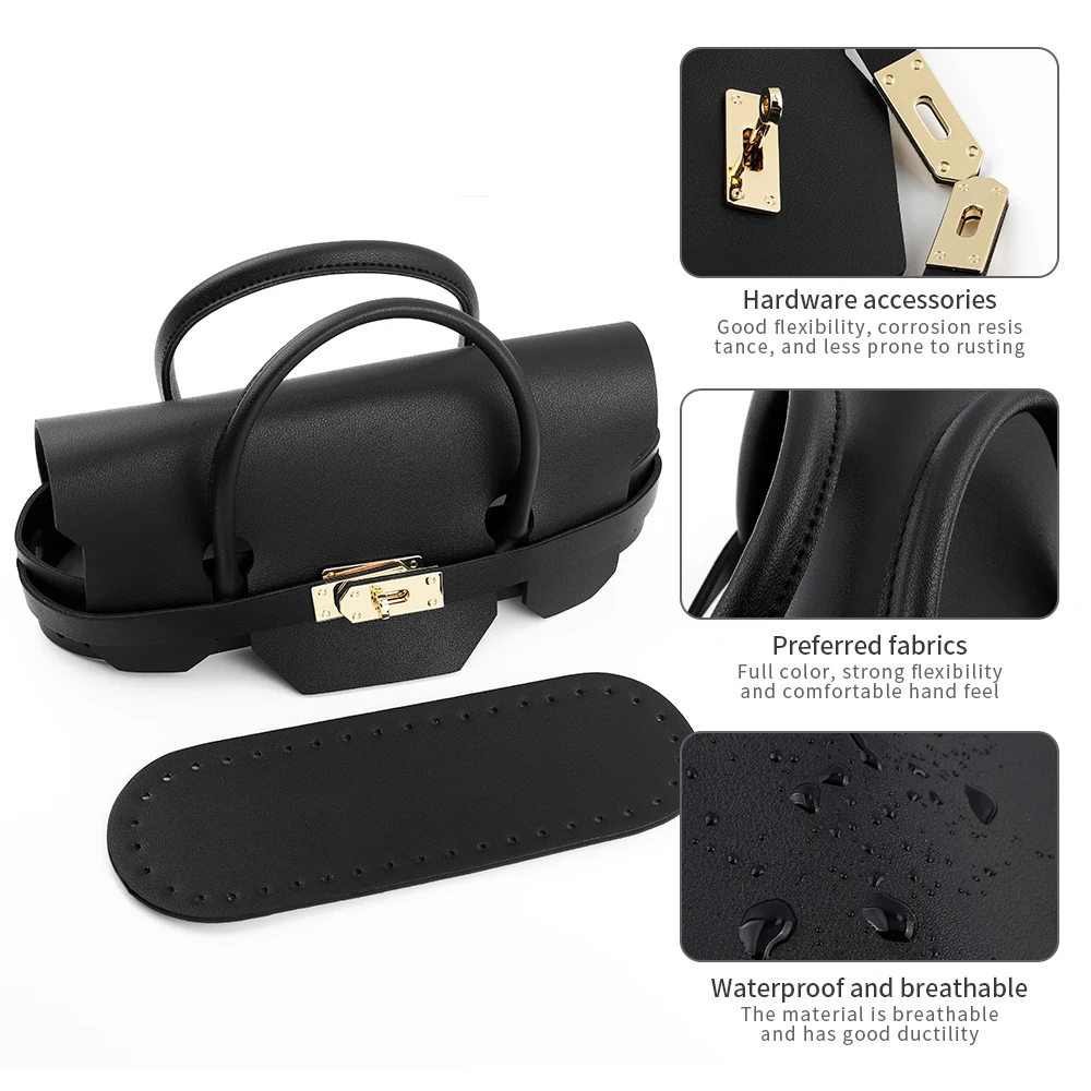 Handmade PU Leather Messenger Bag Set Luxury DIY Bag Kit Sewing With Bag Bottoms Accessories Handbag Shoulder Bag Strap