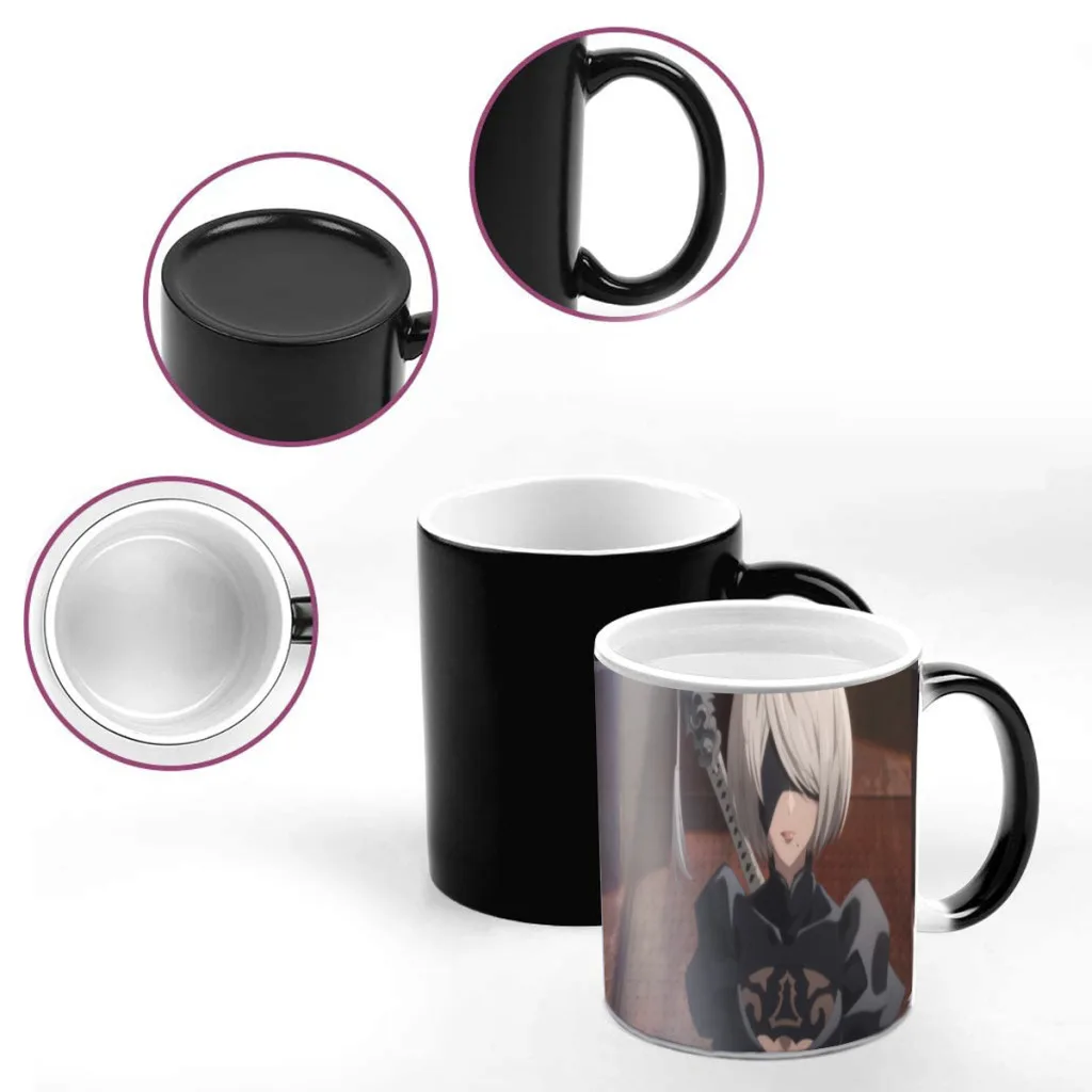 Nier Automata Anime Fight Game Sexy Girl One Piece Coffee Mugs And Mug Creative Color Change Tea Cup Ceramic Milk Cups Gifts