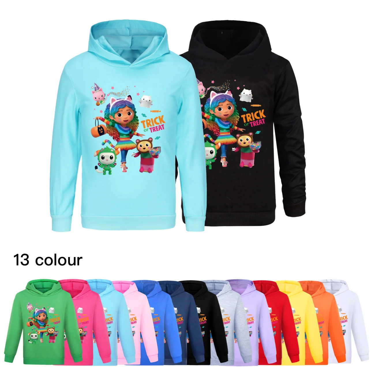 Gabby Dollhouse Clothes Kids Cartoon Gaby Chat Hoodie Baby Girls Spring Long Sleeve Coats Boys Hood Sweatshirt Children Clothing