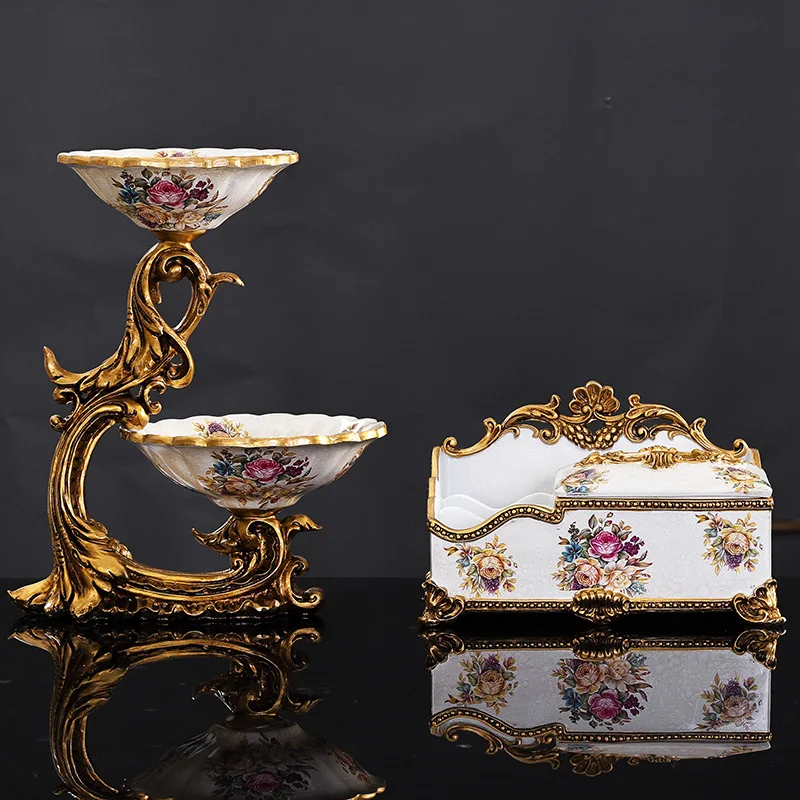 Custom Home Decor Luxury Antique European Style Resin Decorative Table Vase Jars with Handles