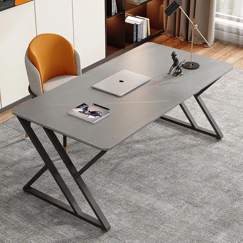 

Rock slab computer desk desktop light luxury bedroom desk home student study table and chair set rectangular desk
