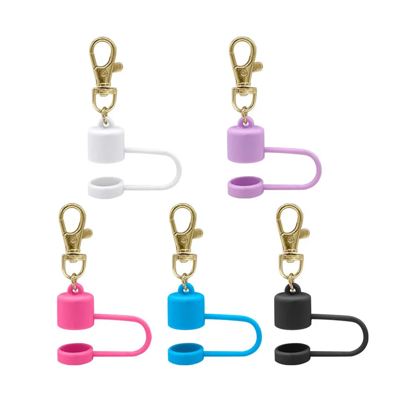 30pcs Silicone Lipstick Lip Balm Cap Holder Keychain Hook Portable Clip Bag Charm Non Slip Protector Storage Accessories
