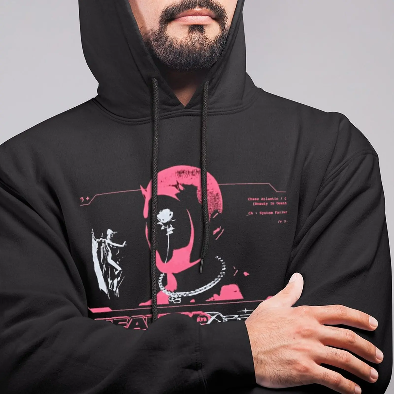 Chase Atlantic Beauty in Death Loose Hoodies Music Band Classic Pullover Hoodie Spring Hip Hop Graphic Hooded Shirt Plus Size