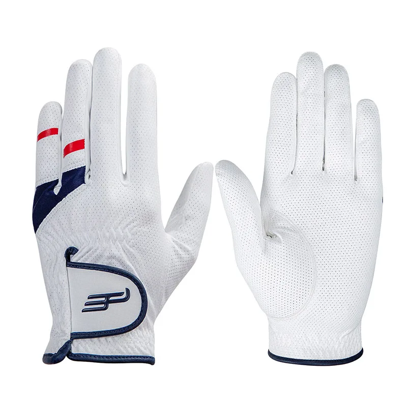 PLAYEAGLE White Color Men Left Hand Golf Gloves  Breathable Nano Fabric Gloves