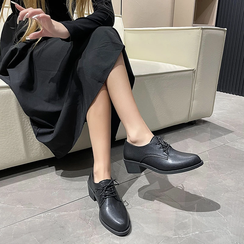 Women Oxford Flats Shoes 2024 New Autumn Retro Shoes for Women Casual Office Loafers Women Mary Jane Shoes Zapatos De Mujer