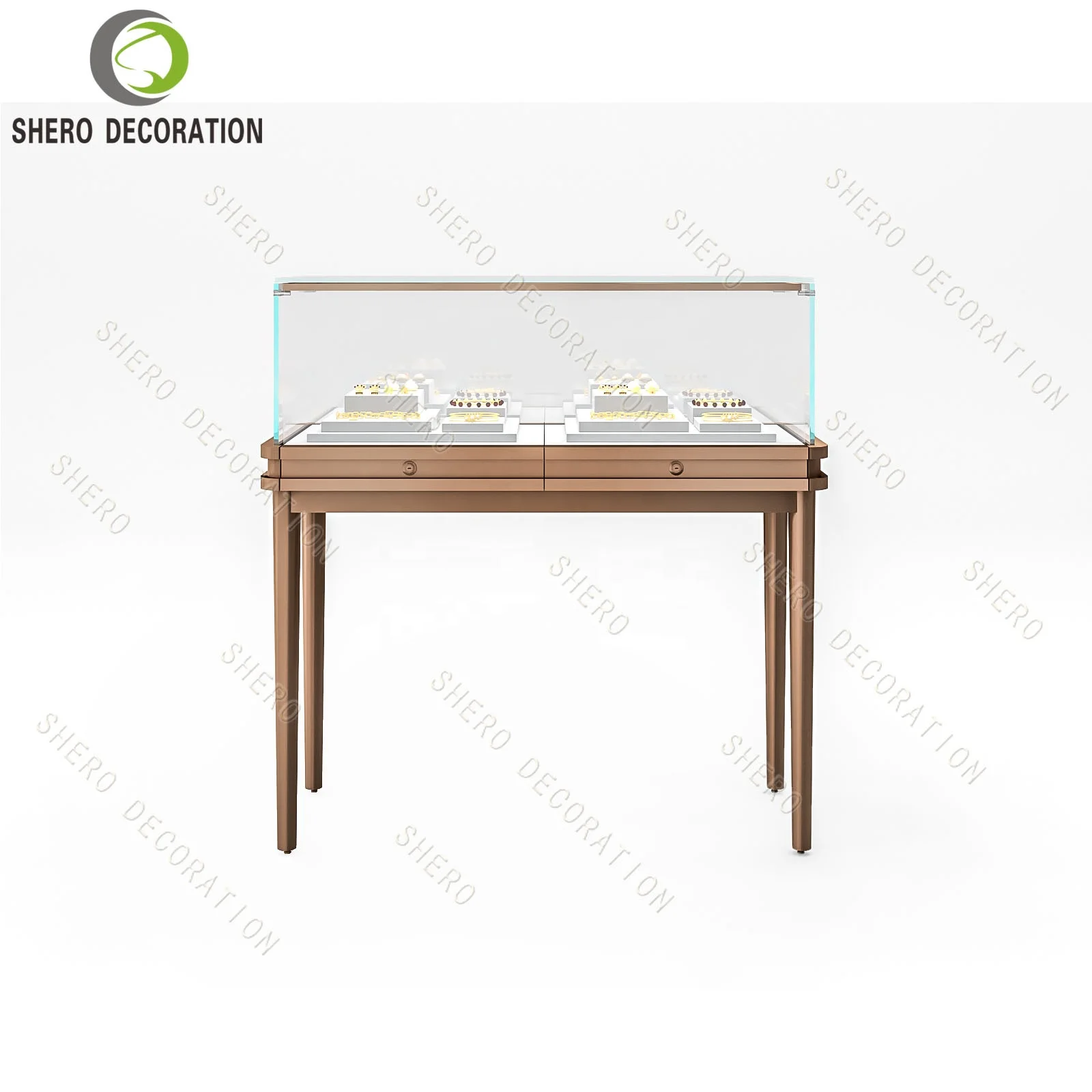 Custom.Golden Luxury Jewelry Shop Interior Design Ideas Jewelry Display Cabinet Set Custom Image Wall Cabinet Jewelry Showcase D