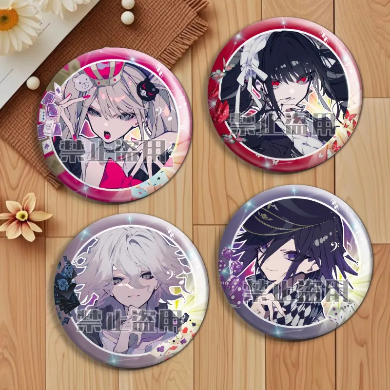 Naegi Makoto Kirigiri Kyoko Maizono Sayaka Mondo Owada Popular Anime Peripherals 58MM Laser Badge Anime Lapel Pins for Backpacks