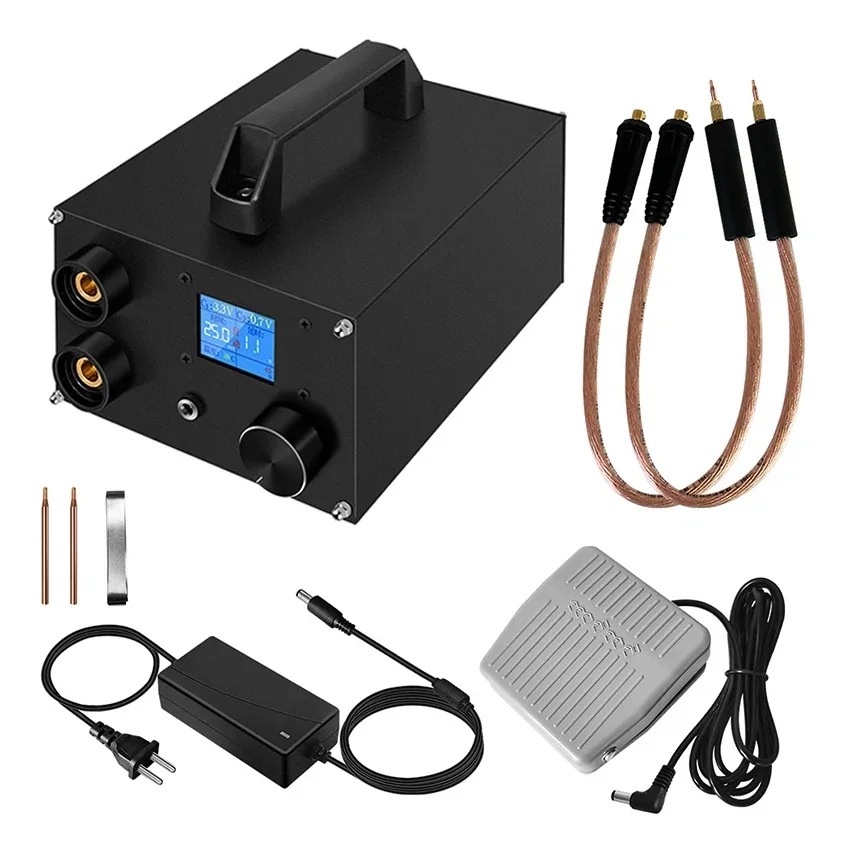 250 Gears Spots Welding Machine Double Capacitors Energy Storage Dual-pulse Welding 0.3mm Nickel Sheet 18650 Battery Spot Welder