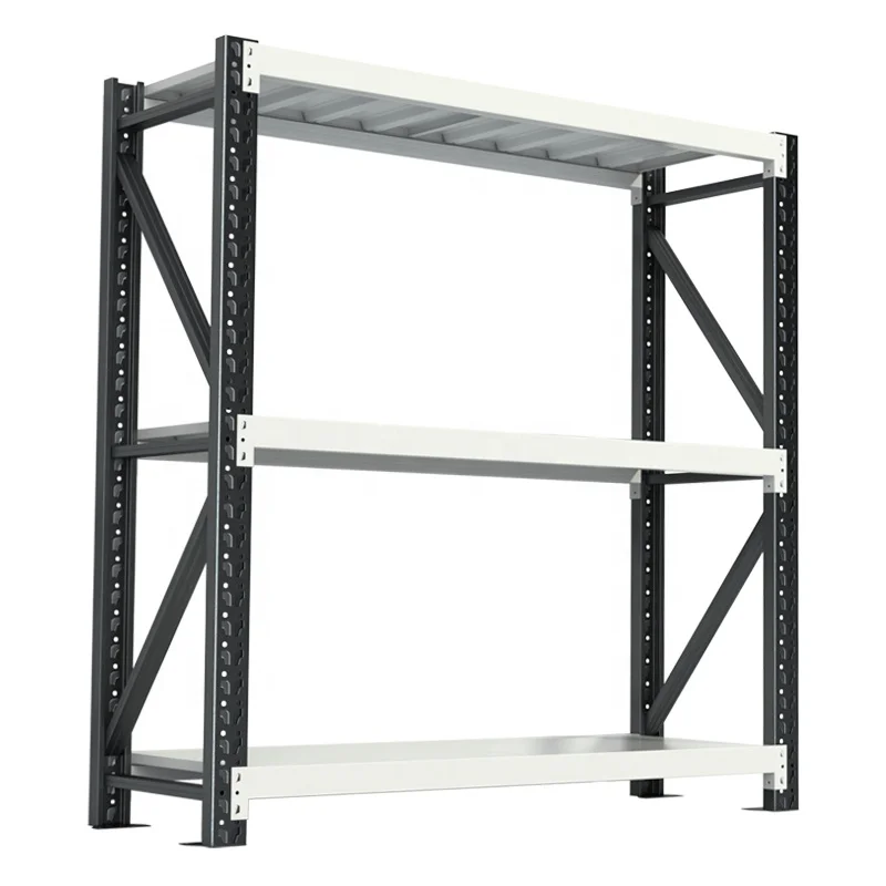 Warehouse Racking System Adjustable 3 Tier Durable Metal Shelves Garage Customizable Industrial Rack